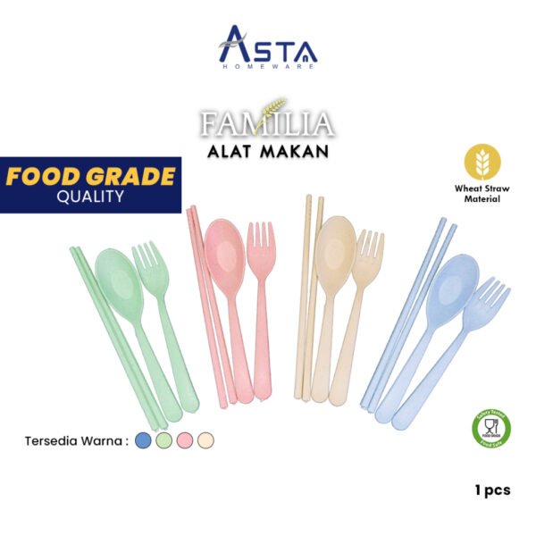 Asta Sendok Garpu Set Jerami Gandum Wheatstraw Food Grade Tebal