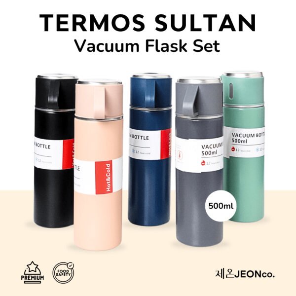 TERMOS SULTAN Vacum Flask Set Botol Minum Cangkir Premium Serbaguna 500 ML Panas Dingin besar Tebal
