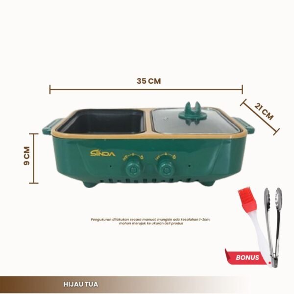 id-11134207-7r98q-lwp6zgv6ud7f22 IZUMA MINI ELEKTRIK HOTPOT 2 IN 1/ALAT MASAK SERBAGUNA/TEMPAT MASAK BBQ,SHABU-SHABU/ELEKTRIK