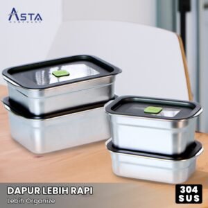 Wadah Makanan - Stainless Steel SUS 304 - Food Container - Kedap Udara | Asta Homeware