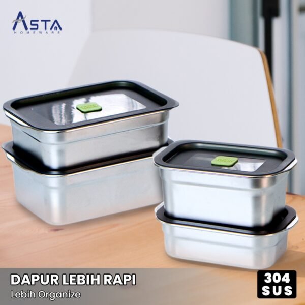 Wadah Makanan - Stainless Steel SUS 304 - Food Container - Kedap Udara | Asta Homeware