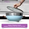 Wokpan Diameter 32cm Glass Lid Granite Steamer Non Stick Dandang Steamer Kukus Siomay dan Bakpao 2in 1 + Tutup Panci Mpasi