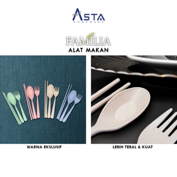 Asta Sendok Garpu Set Jerami Gandum Wheatstraw Food Grade Tebal