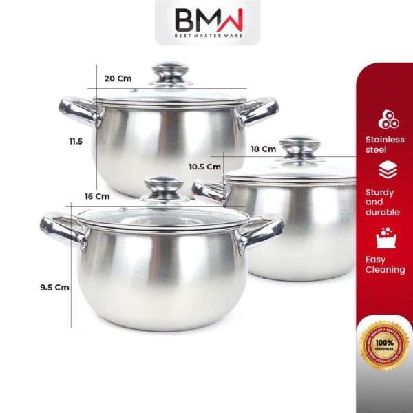 Panci Soup Labu BMW satuan dan set Tutup Kaca Pumpkin Satuan High Quality
