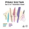PISAU SULTAN Dapur Set 6 in 1 Bahan Stainless Steel PREMIUM Anti Lengket Peralatan Masak