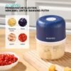 ecentio Mini Chopper Blender 6 pisau 250ml Portable Penggiling Bumbu Dapur Portable Penumbuk bawang biru gelap alat dapur