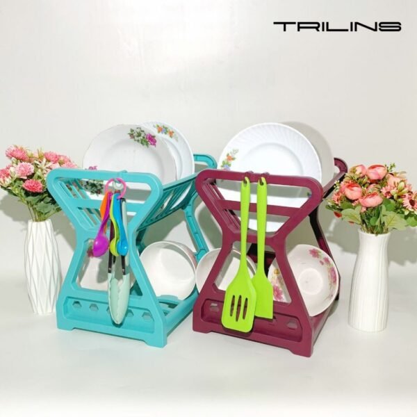 RAK PIRING PLASTIK 2 SUSUN MINI TRILINS / SERBAGUNA MULTIFUNGSI Murah dan Berkualitas