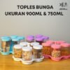 Toples Bunga Kristal Calista Toples 5 Set + Nampan Toples Kue Lebaran 5in1 - Hampers Kado Food Grade