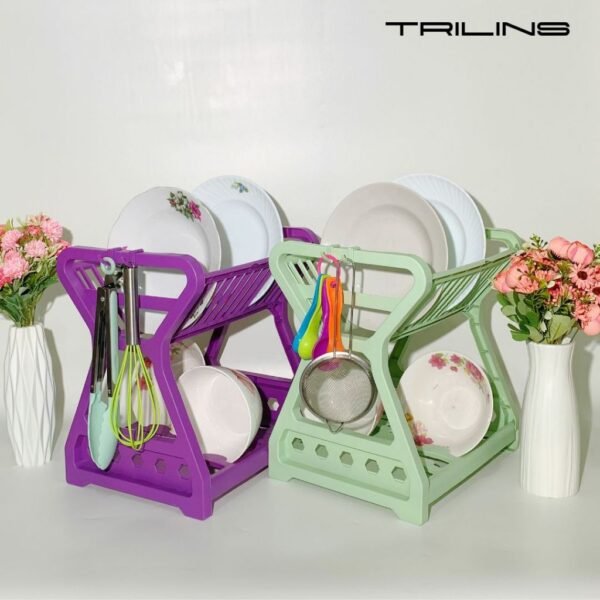 RAK PIRING PLASTIK 2 SUSUN MINI TRILINS / SERBAGUNA MULTIFUNGSI Murah dan Berkualitas