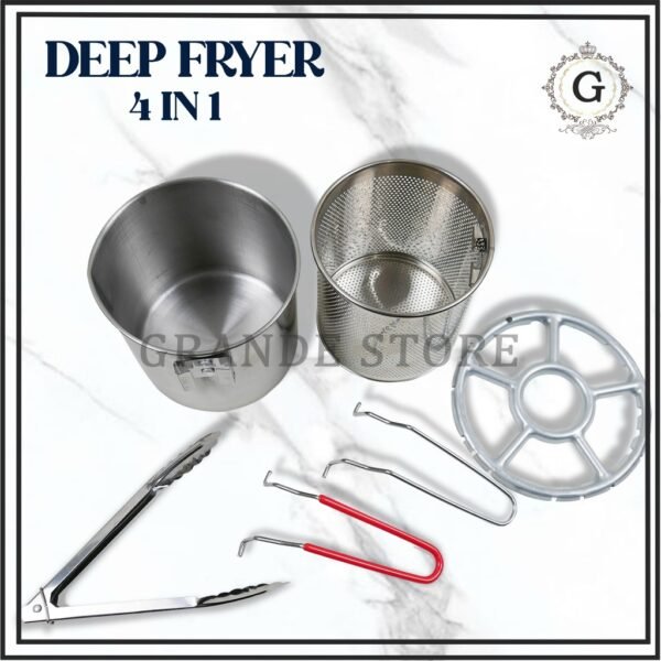 Penggorengan Deep Fryer 4in1 Stainless Anti Karat | Alat Masak Serbaguna Dapur Modern