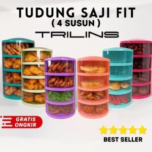 Tudung Saji 4 Susun FIT TRILINS multilayer 1KG tempat penyimpanan makanan Praktis Food Grade Murah