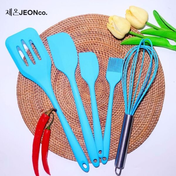 SET SPATULA SILIKON 5IN1 JUMBO Alat Masak Sutil Kocokan Silicon Anti Lengket Tahan Panas Serbaguna