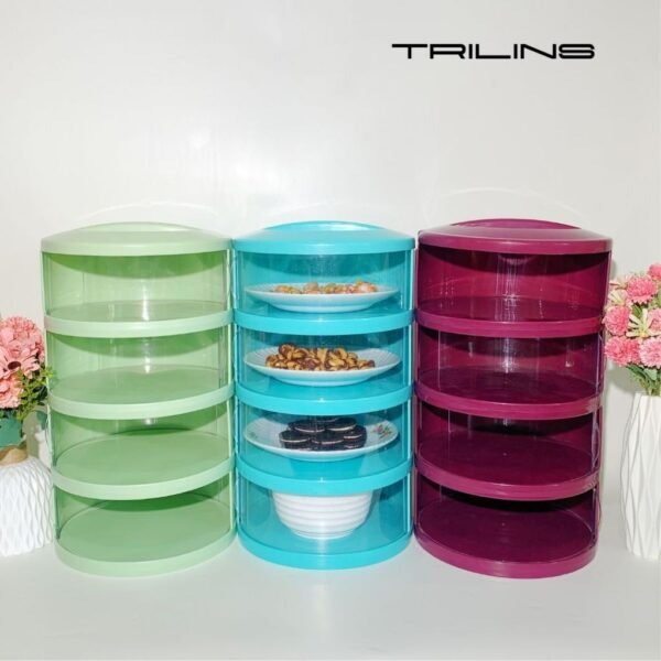 Tudung Saji 4 Susun FIT TRILINS multilayer 1KG tempat penyimpanan makanan Praktis Food Grade Murah