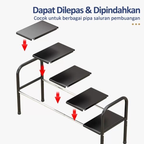 iSPECLE Rak Penyimpanan Dapur Stainless Steel Rak Serbaguna Dapur Bawah Sinki