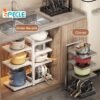 iSPECLE 3/4/5 Tingkat Adjustable Rak Dapur Stainless Steel Bawah Wastafel Pot Rak Rack Panci Wastafel Dapur Rak Panci Susun Rak