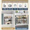 iSPECLE Rak Penyimpanan Dapur Stainless Steel Rak Serbaguna Dapur Bawah Sinki