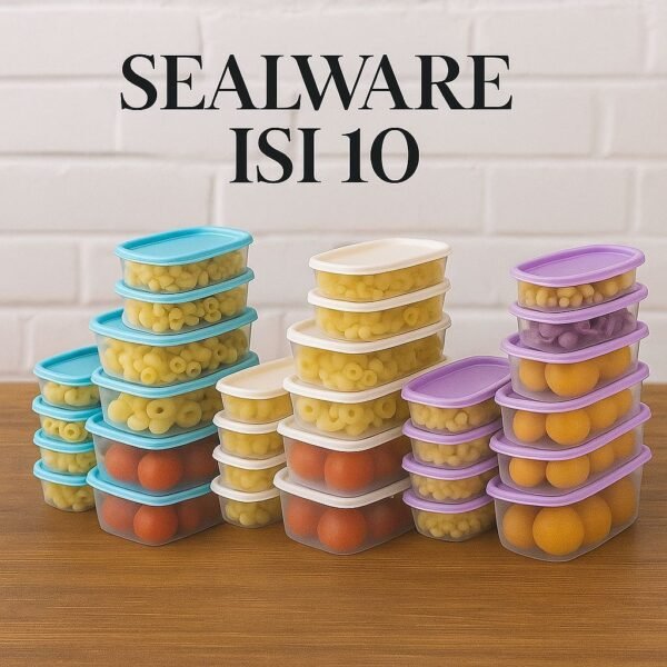 Toples Sealware 10 set Warna Serbaguna Wadah penyimpanan Makanan Food Container Set 10pcs Premium
