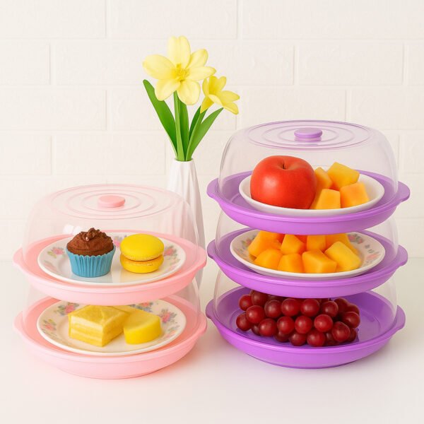 Tudung Saji KRISTAL Premium 3 Susun Rak Penutup Makanan Anti Pecah Berkualitas Anti Hama Food Grade