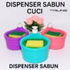 TEMPAT SABUN Bulat 1000ml + Spons Cuci Piring (2in1) Dispenser Sabun Soap Pump Viral MR.DIY Murah