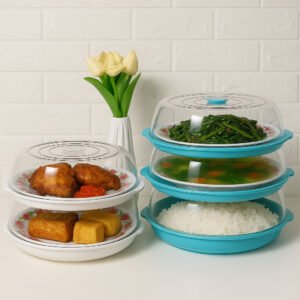 Tudung Saji KRISTAL Premium 3 Susun Rak Penutup Makanan Anti Pecah Berkualitas Anti Hama Food Grade