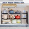 iSPECLE Rak Penyimpanan Dapur Stainless Steel Rak Serbaguna Dapur Bawah Sinki