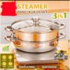 Panci Steamer Kukusan 2 Susun Stainless Steel Tebal Anti Lengket High Quality