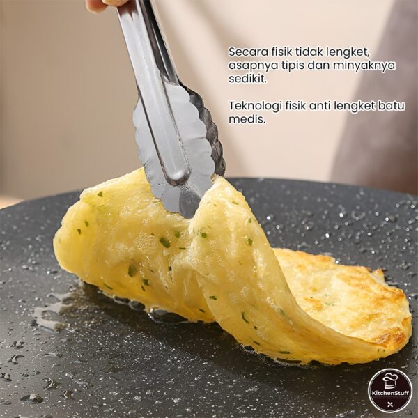 id-11134207-7rasa-m3bpo1zrrhfz65 Wajan Panggangan Anti Lengket Bulat Diameter 34CM- Grill Pan Datar untuk BBQ, Daging, dan Sayuran