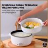 Panci Listrik Serbaguna 3L Anti Lengket Teflon - Multifungsi dengan Kukusan  600W | KITCHEN STUFF