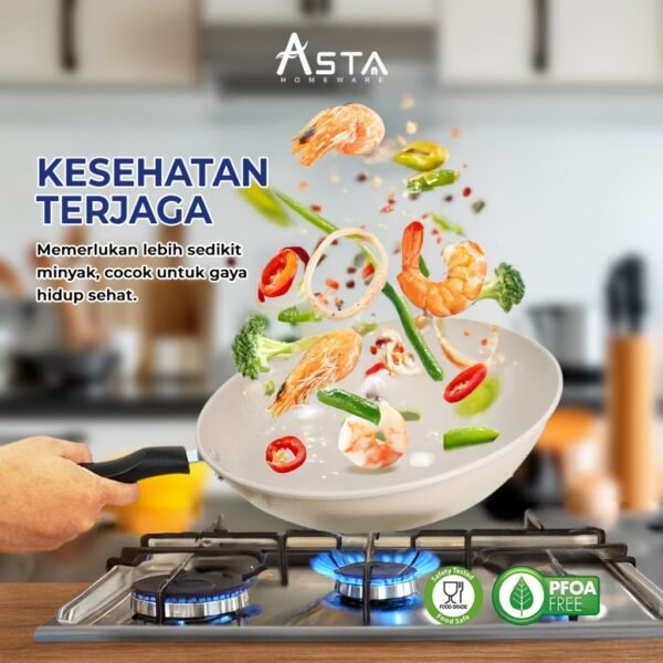 Asta Panci Set Anti Lengket 7 Pcs Lengkap Marbello Kitchen Set Serbaguna | Cookware Marble Coating