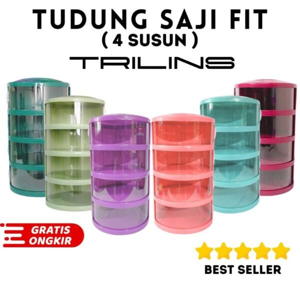 Tudung Saji 4 Susun FIT TRILINS multilayer 1KG tempat penyimpanan makanan Praktis Food Grade Murah