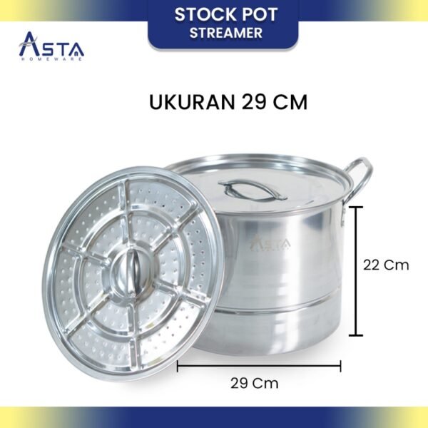 Panci Dandang Kukus - Kukusan Stainless Steel - Tebal Stockpot Steamer