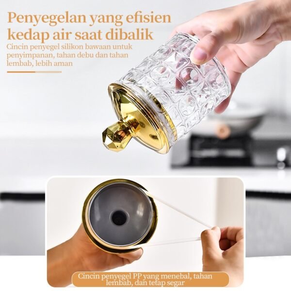 Toples Penyimpanan Emas Mewah Estetika/Toples Makanan Serbaguna/Set Toples Akrilik/Toples Tertutup/Toples Emas Mewah/toples kedap udara/toples lebaran