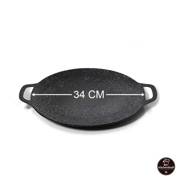 id-11134207-7rasj-m3bpo1zqwlbi30 Wajan Panggangan Anti Lengket Bulat Diameter 34CM- Grill Pan Datar untuk BBQ, Daging, dan Sayuran