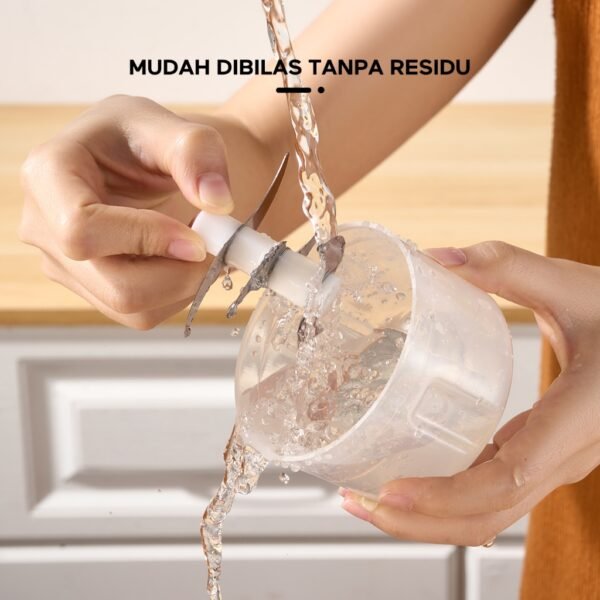 ecentio Mini Chopper Blender 6 pisau 250ml Portable Penggiling Bumbu Dapur Portable Penumbuk bawang biru gelap alat dapur