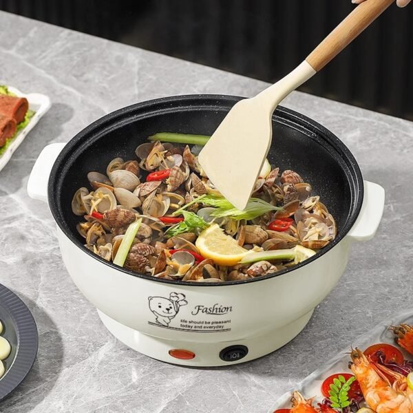 id-11134207-7rbk0-m8csvevbc4y583 Panci Listrik Multifungsi Anti Lengket Free kukusan / Steamer Lapis Keramik Teflon cooking pot Serbaguna