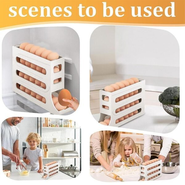 Rak Telur Tingkat 4 /Egg organizer /Tempat Penyimpanan Telur Minimalis