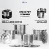 Dandang Kukus - Stainless Steel - Panci Kukusan + Tutup - Tebal Lengkap Set 4 pcs | Asta Homeware