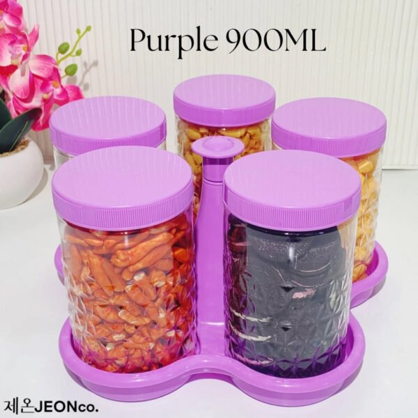 Toples Bunga Kristal Calista Toples 5 Set + Nampan Toples Kue Lebaran 5in1 - Hampers Kado Food Grade