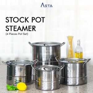 Dandang Kukus - Stainless Steel - Panci Kukusan + Tutup - Tebal Lengkap Set 4 pcs | Asta Homeware