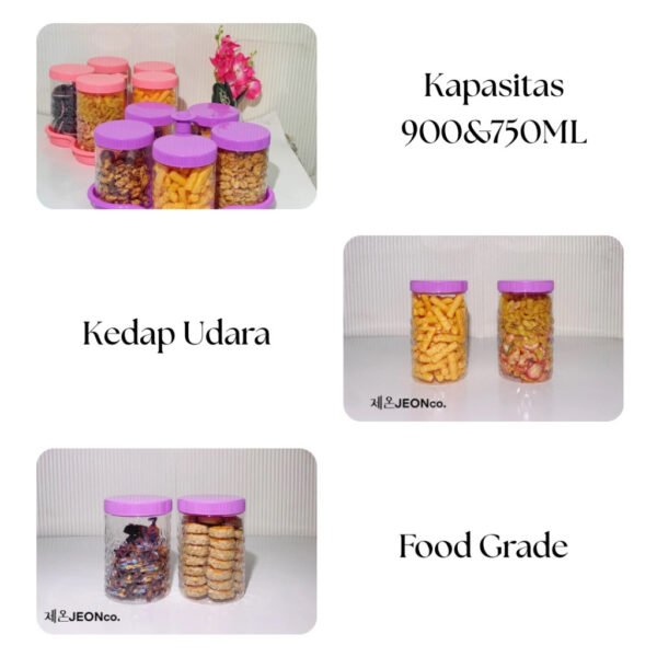 Toples Bunga Kristal Calista Toples 5 Set + Nampan Toples Kue Lebaran 5in1 - Hampers Kado Food Grade