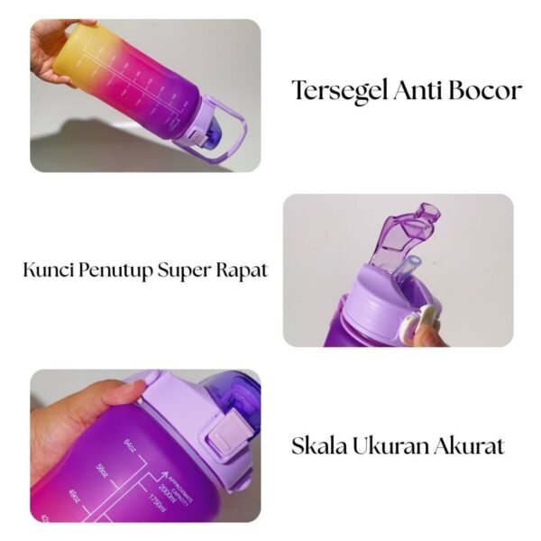 BOTOL BERANAK 3IN1 VIRAL BOTOL DOFF FREE SEDOTAN DAN STICKER / BOTOL MINUM GRADASI ELEGAN VIRAL