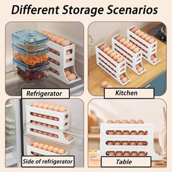 Rak Telur Tingkat 4 /Egg organizer /Tempat Penyimpanan Telur Minimalis