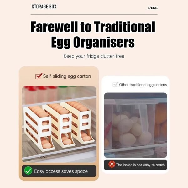 Rak Telur Tingkat 4 /Egg organizer /Tempat Penyimpanan Telur Minimalis