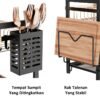 iSPECLE 2/3 Tingkat Rak Piring Stainless Steel Cuci Piring Wastafel Rak Dapur Rak Mangkuk Piring