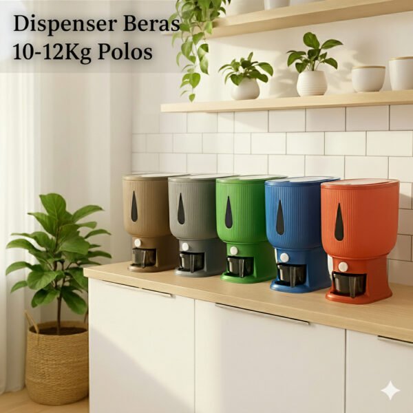 DISPENSER BERAS Modern POLOS ood grade tempat penyimpanan makanan anti hama 10KG 12KG Murah Aman