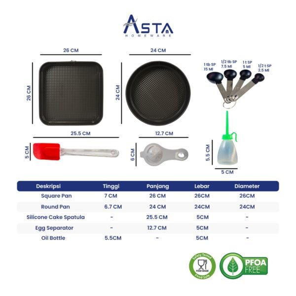 Loyang Kue Anti Lengket – Baking Pan Oven Carbon Steel – Bongkar Pasang - 24 dan 26 cm