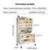 iSPECLE Rak Dapur Tertutup Lemari Dapur Dengan Pintu Rak Penyimpanan Microwave Oven Rak Multi-Lapisan Lemari Piring Lantai Berdiri Rak Dengan Roda