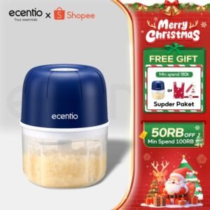 ecentio Mini Chopper Blender 6 pisau 250ml Portable Penggiling Bumbu Dapur Portable Penumbuk bawang biru gelap alat dapur