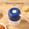 ecentio Mini Chopper Blender 6 pisau 250ml Portable Penggiling Bumbu Dapur Portable Penumbuk bawang biru gelap alat dapur