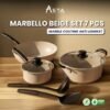 Asta Panci Set Anti Lengket 7 Pcs Lengkap Marbello Kitchen Set Serbaguna | Cookware Marble Coating